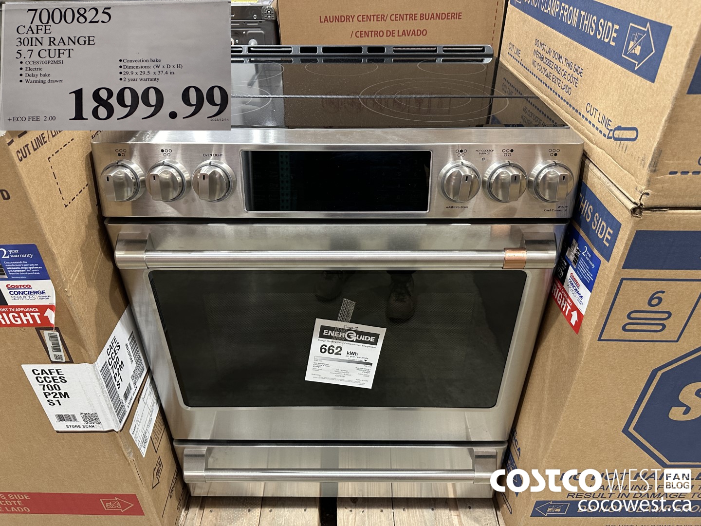 7000825 CAFE 30IN RANGE 5.7 CUFT $1899.99