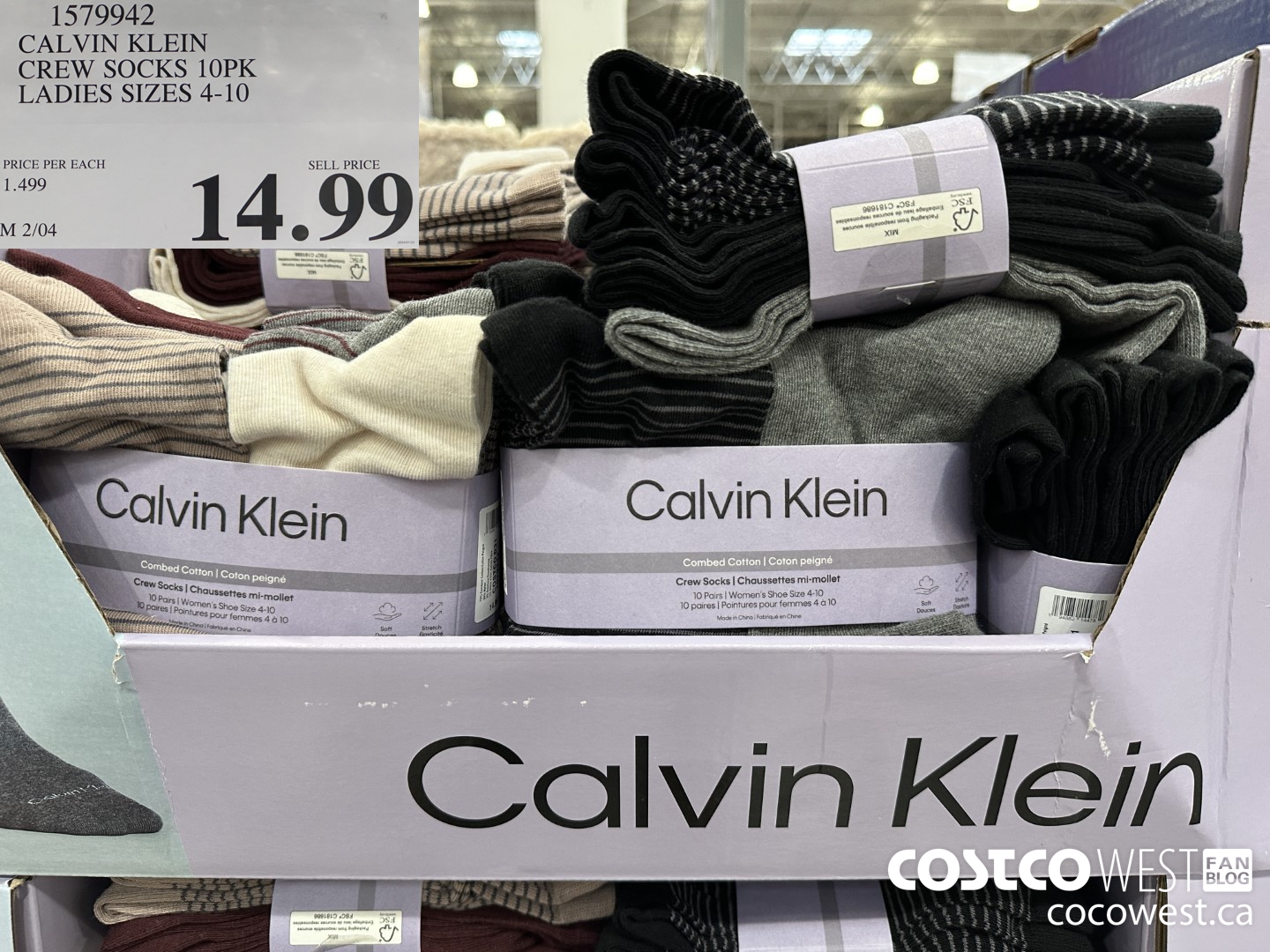 1579942 CALVIN KLEIN CREW SOCK 10PK LADIES SIZES 4-10 $14.99