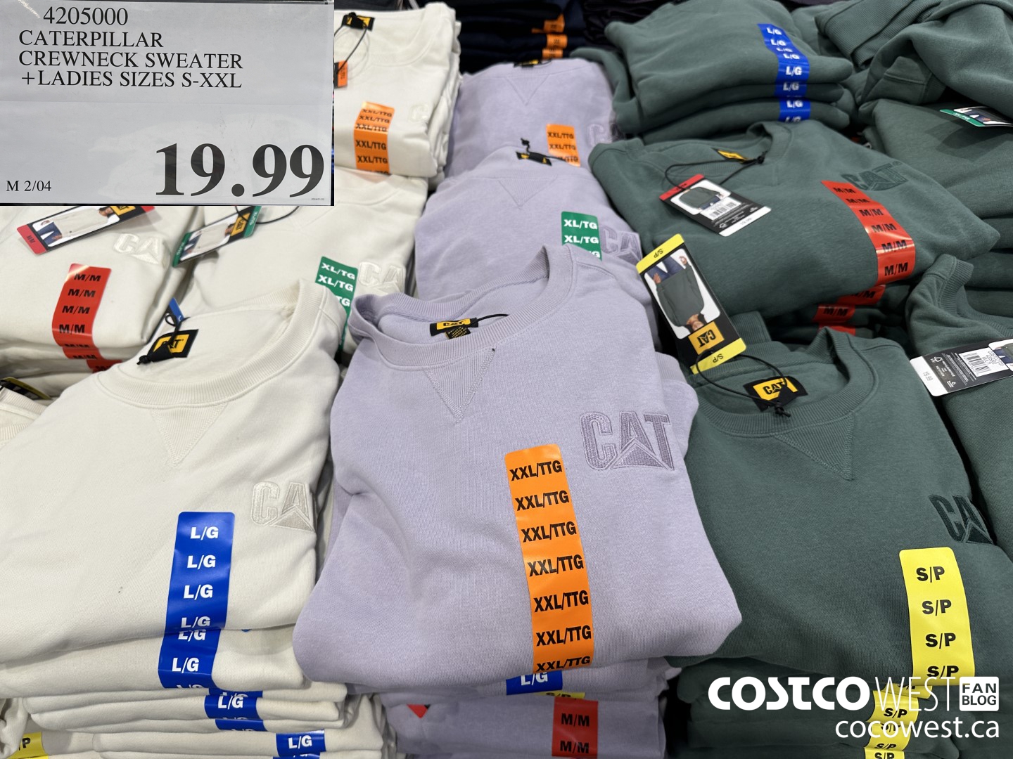 4205000 CATERPILLAR CREWNECK SWEATER LADIES SIZES S-XXL $19.99