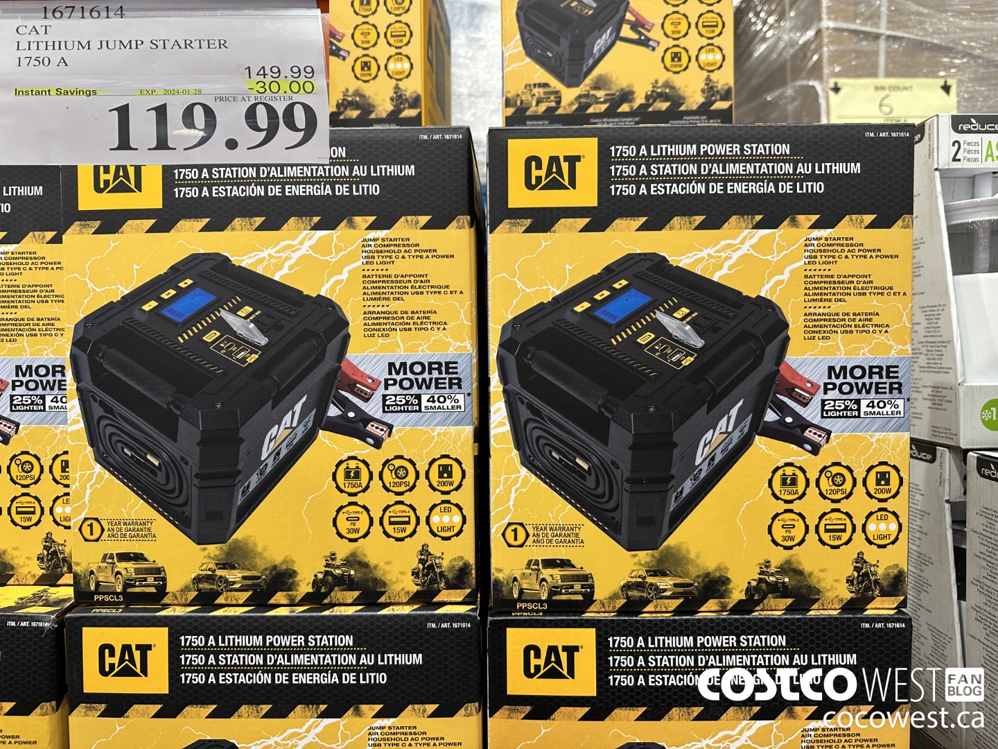 1671614 CAT LITHIUM JUMP STARTER 1750 A ($30.00 INSTANT SAVINGS EXPIRES ON 2024-01-28) $119.99