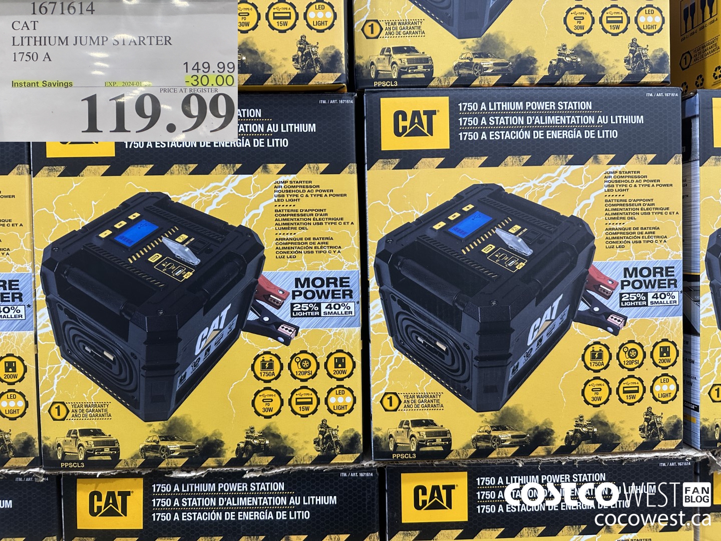 1671614 CAT LITHIUM JUMP STARTER 1750 A ($30.00 INSTANT SAVINGS EXPIRES ON 2024-01-28) $119.99