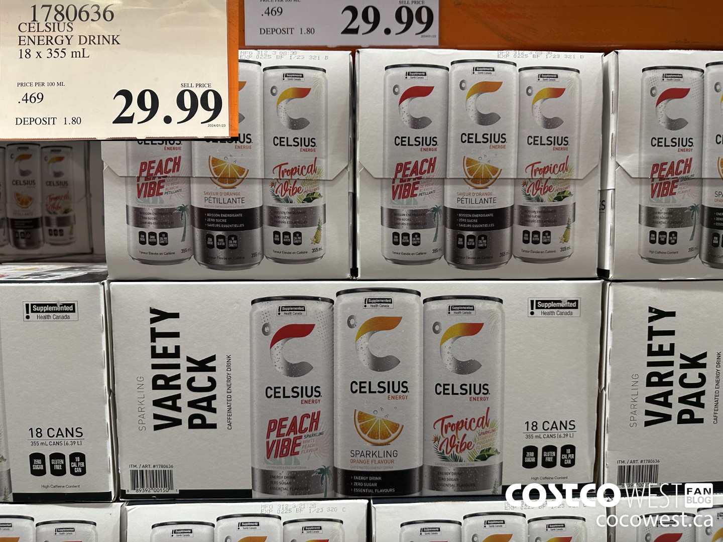 1780636 CELSIUS ENERGY DRINK 18 X 355 ML $29.99