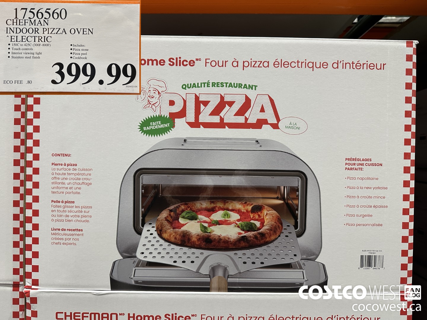 1756560 CHEFMAN HOME SLICE INDOOR ELECTRIC PIZZA OVEN $399.99