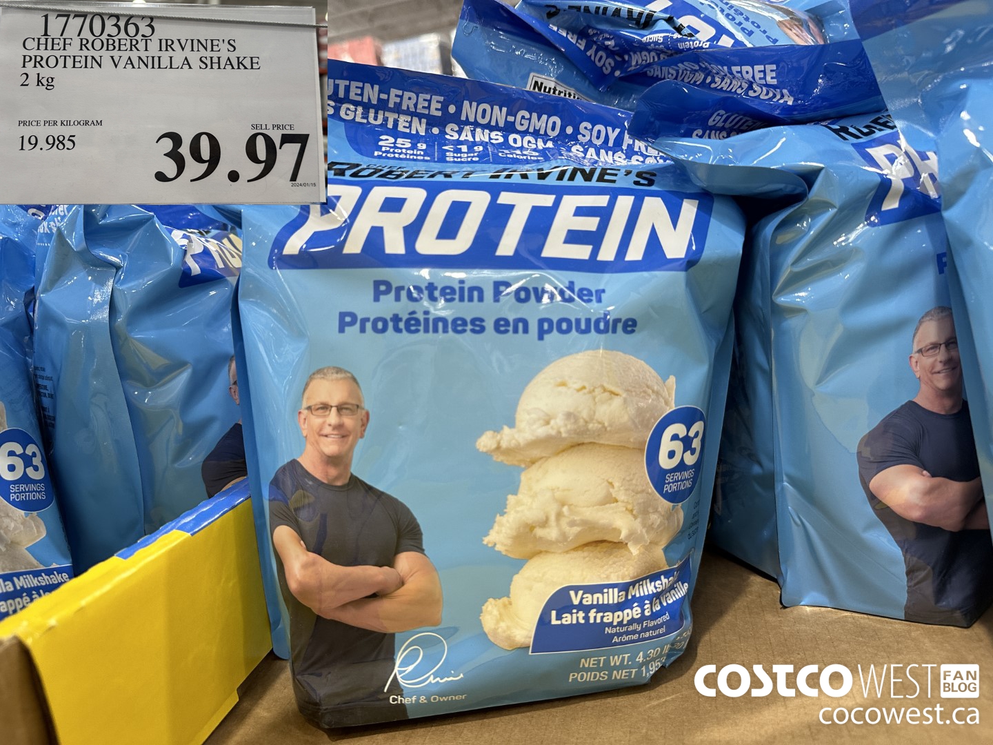 1770363 CHEF ROBERT IRVINE'S PROTEIN VANILLA SHAKE 2 KG $39.97