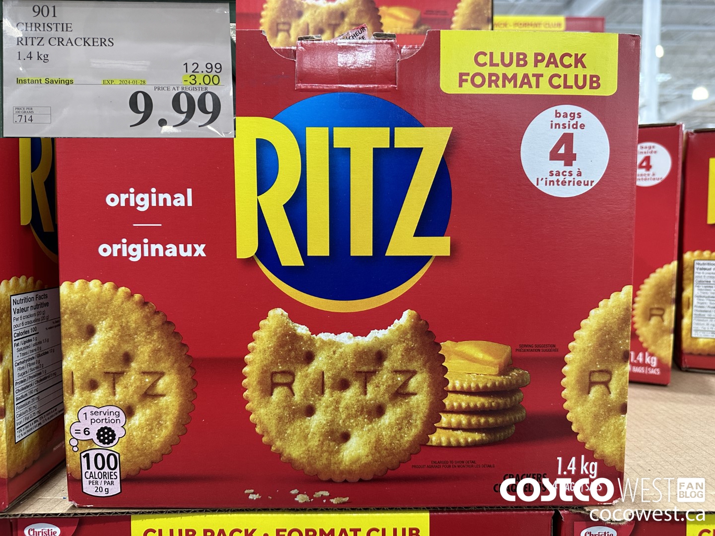 901 CHRISTIE RITZ CRACKERS 1.4 kg ($3.00 INSTANT SAVINGS EXPIRES ON 2024-01-28) $9.99
