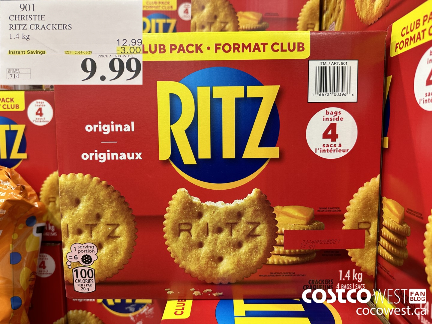 901 CHRISTIE RITZ CRACKERS 1.4 kg ($3.00 INSTANT SAVINGS EXPIRES ON 2024-01-28) $9.99