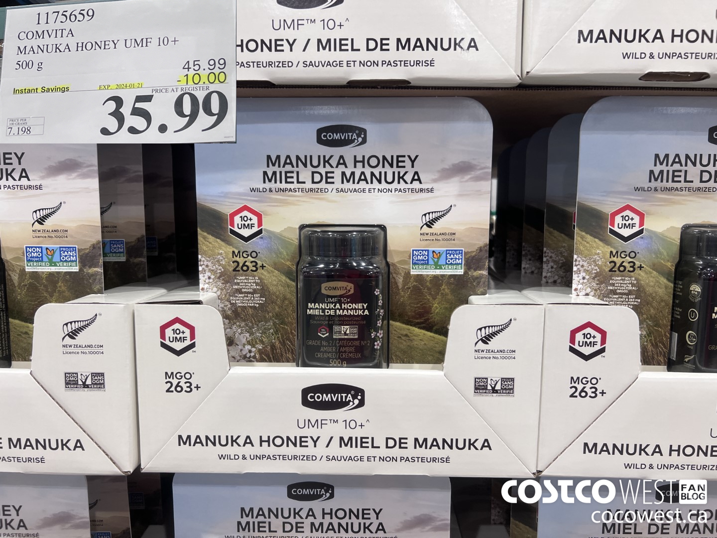 1175659 COMVITA MANUKA HONEY UMF 10+ 500 G ($10.00 INSTANT SAVINGS EXPIRES ON 2024-01-21) $35.99