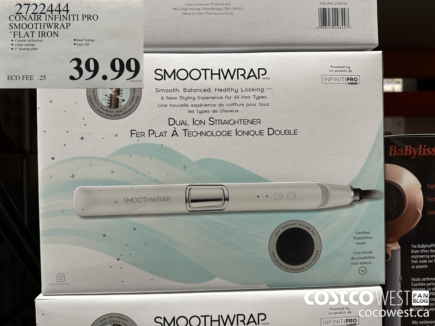 2722444 CONAIR INFINITI PRO SMOOTHWRAP FLAT IRON $39.99