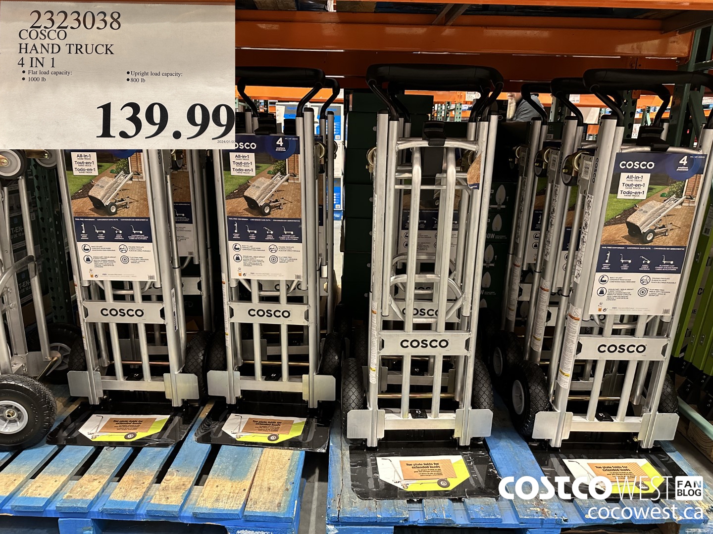 2323038 COSCO HAND TRUCK 4 IN 1 $139.99