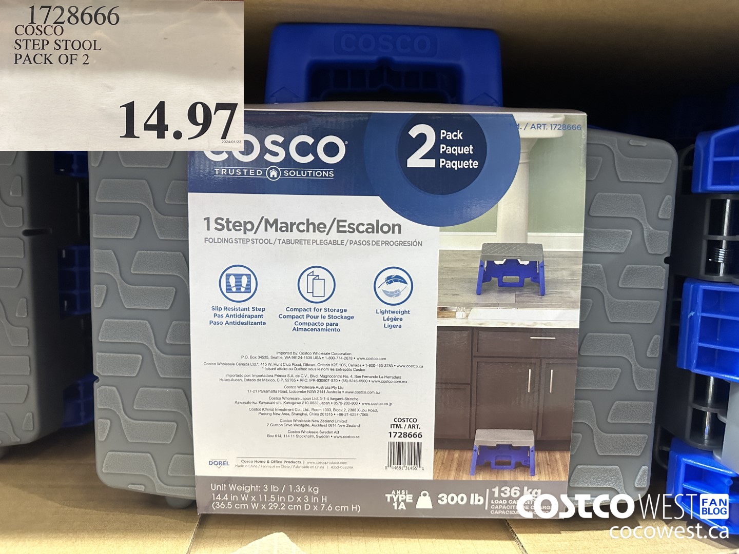 1728666 COSCO STEP STOOL PACK OF 2 $14.97