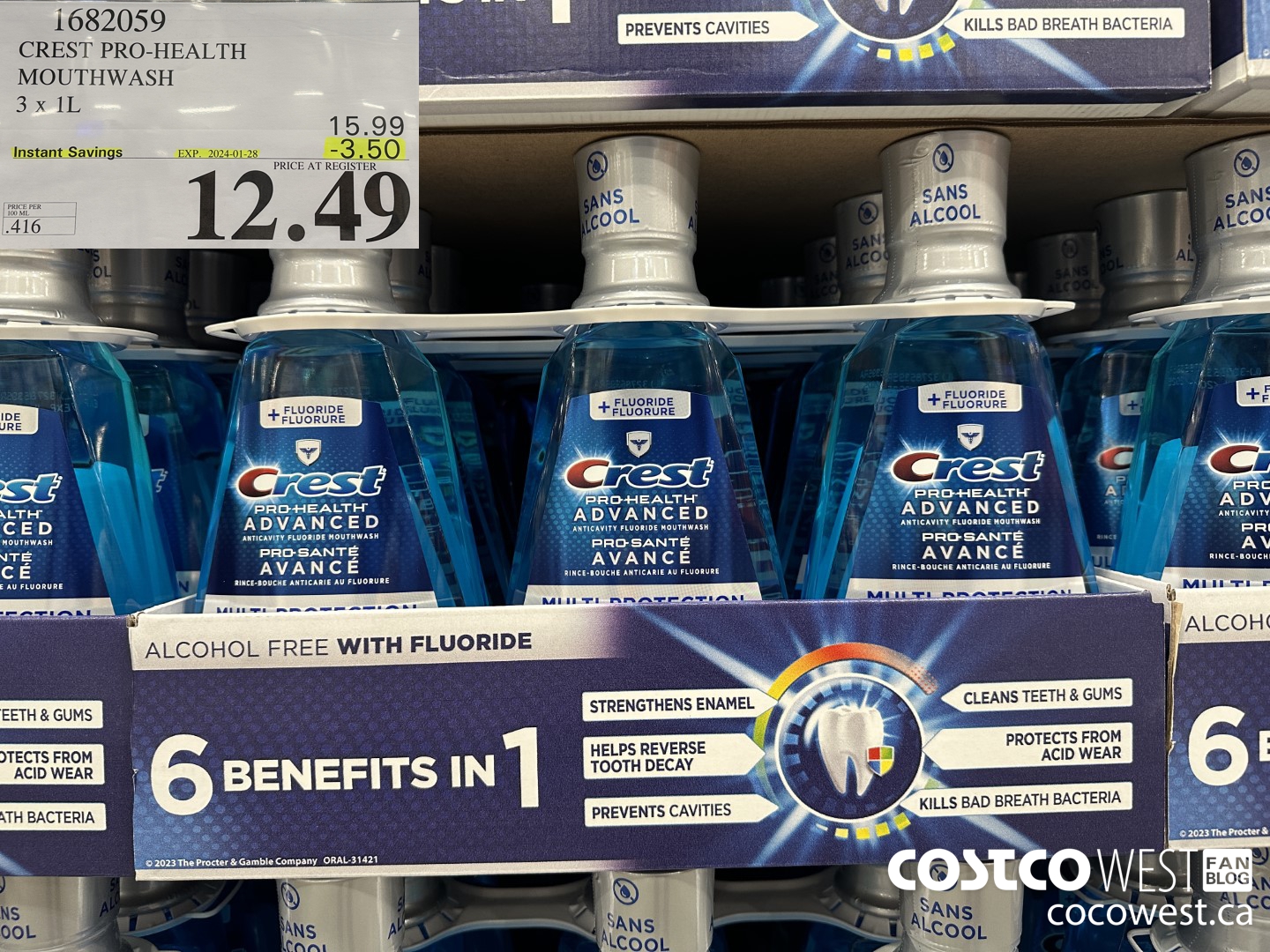 1682059 CREST PRO-HEALTH MOUTHWASH 3 X 1L ($3.50 INSTANT SAVINGS EXPIRES ON 2024-01-28) $12.49