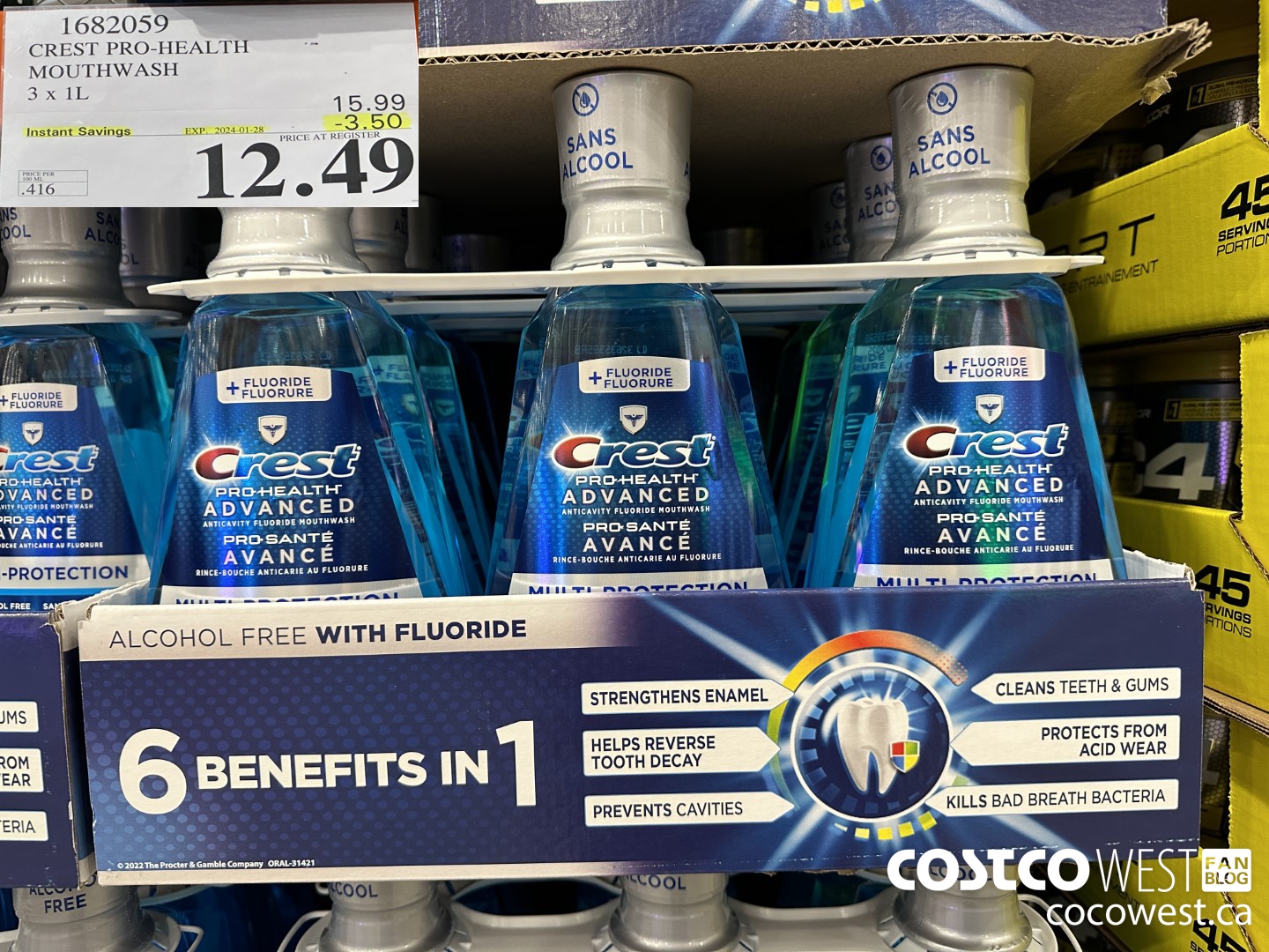 1682059 CREST PRO-HEALTH MOUTHWASH 3 X 1L ($3.50 INSTANT SAVINGS EXPIRES ON 2024-01-28) $12.49