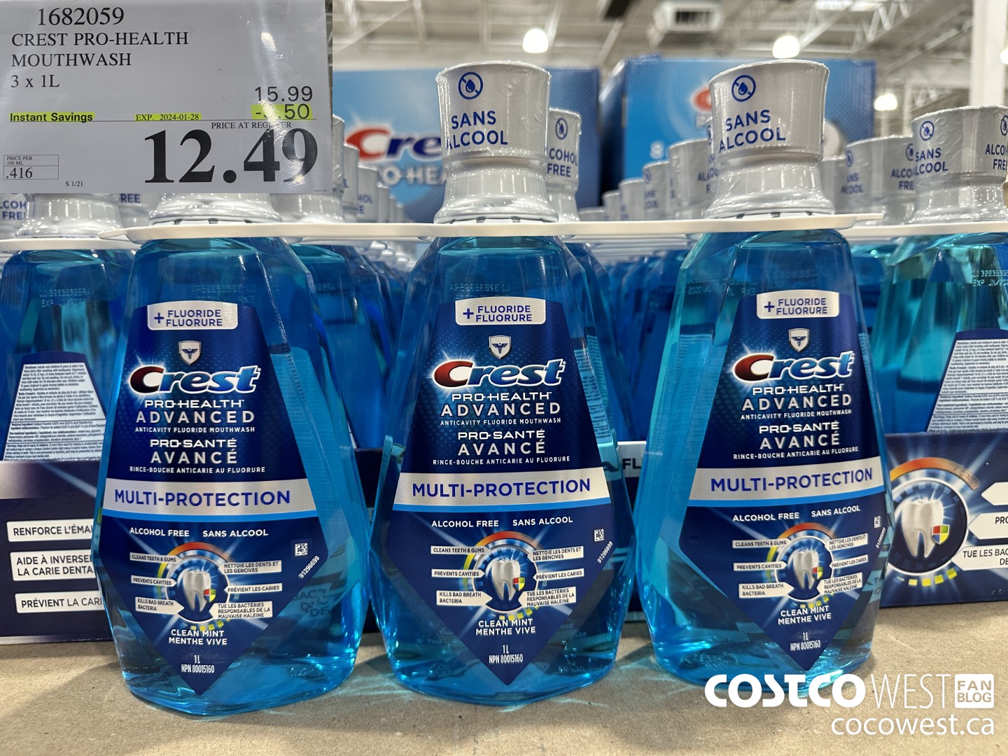 1682059 CREST PRO-HEALTH MOUTHWASH 3 X 1L ($3.50 INSTANT SAVINGS EXPIRES ON 2024-01-28) $12.49