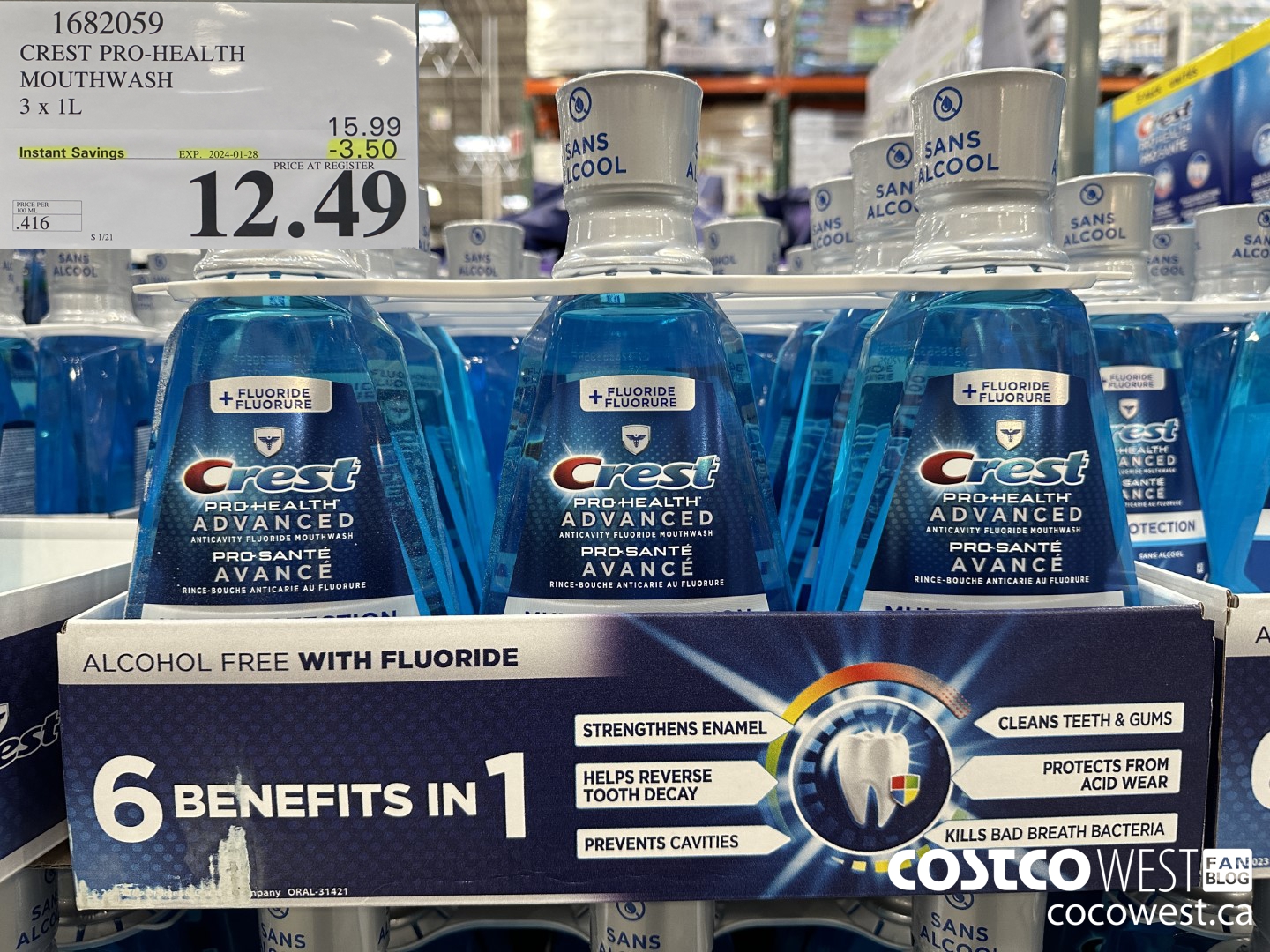 1682059 CREST PRO-HEALTH MOUTHWASH 3 X 1L ($3.50 INSTANT SAVINGS EXPIRES ON 2024-01-28) $12.49