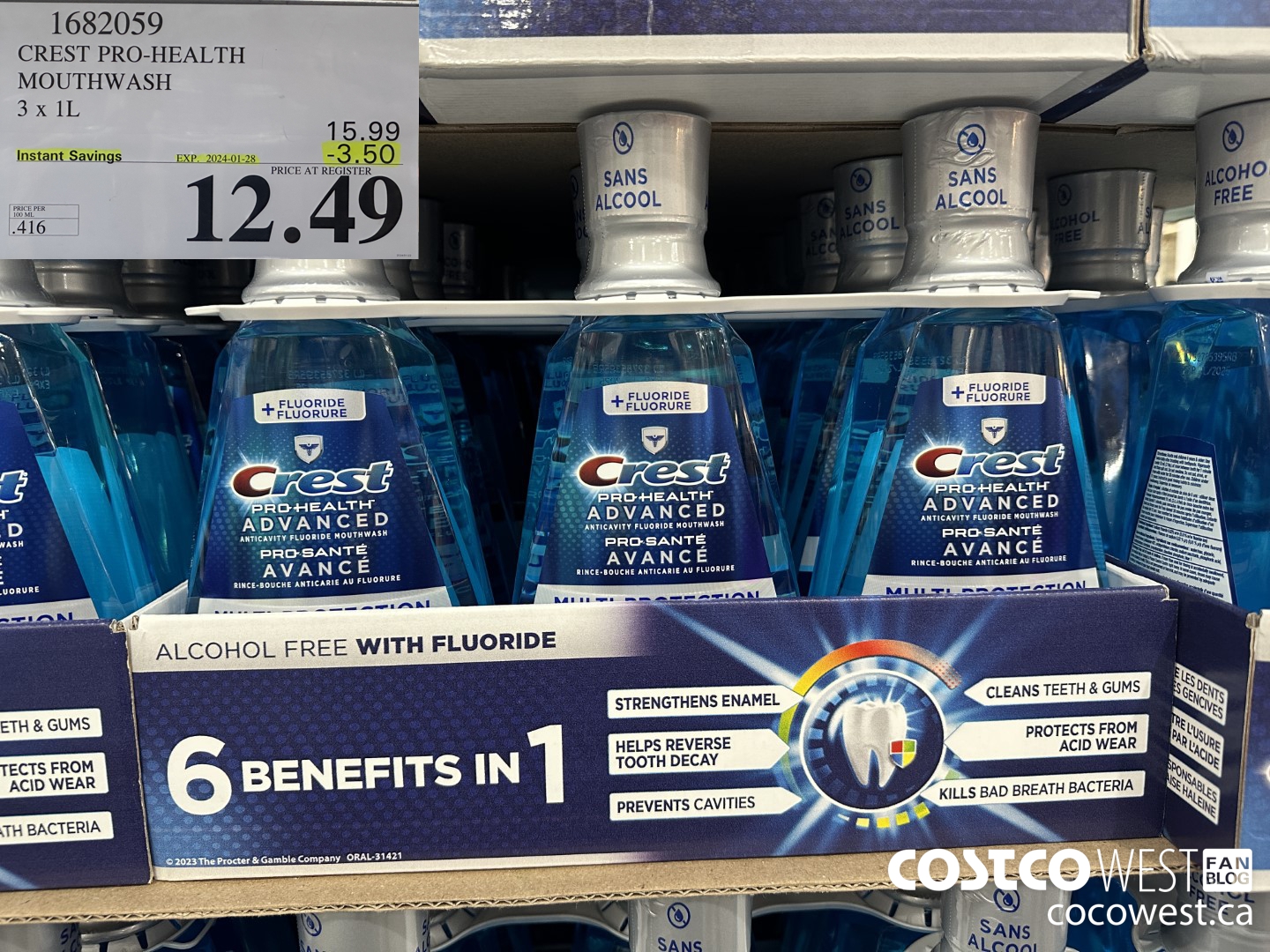 1682059 CREST PRO-HEALTH MOUTHWASH 3 X 1L ($3.50 INSTANT SAVINGS EXPIRES ON 2024-01-28) $12.49