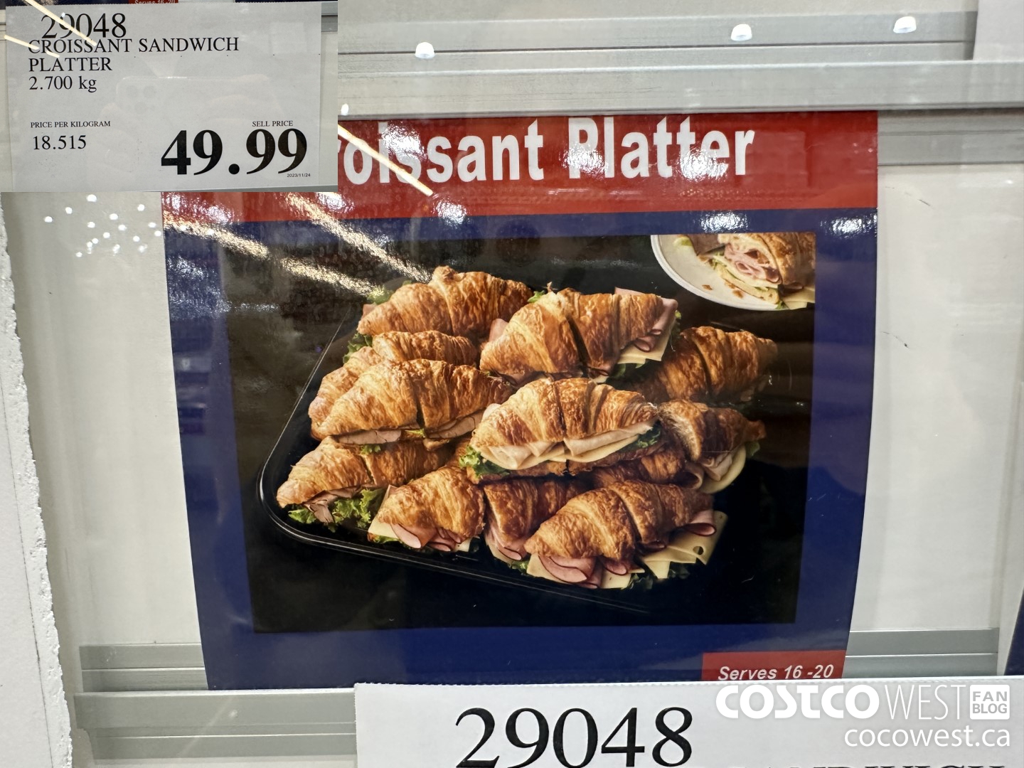 29048 CROISSANT SANDWICH PLATTER 2.700 KG $49.99
