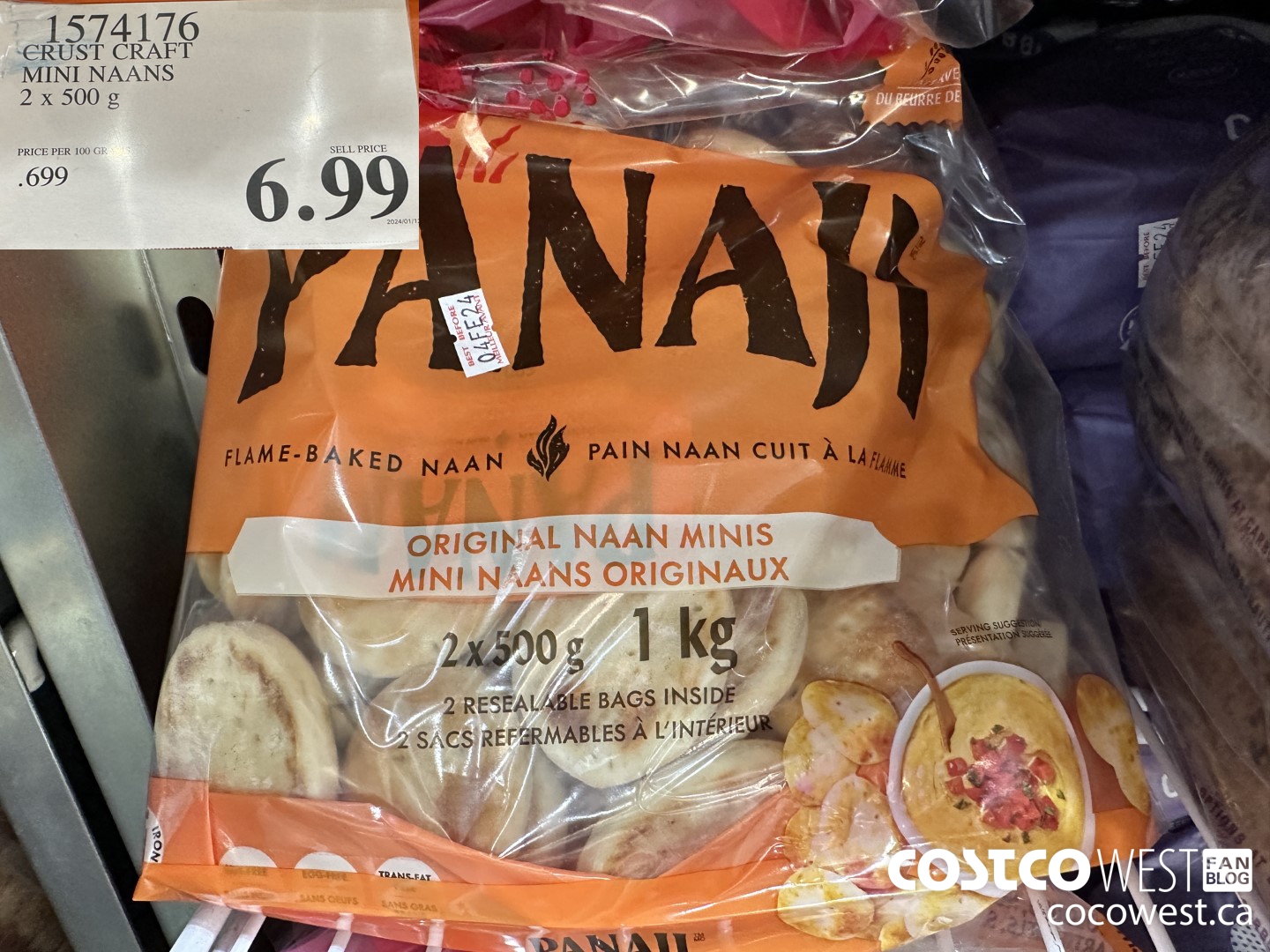 1574176 CRUST CRAFT MINI NAANS 2 x 500 g $6.99