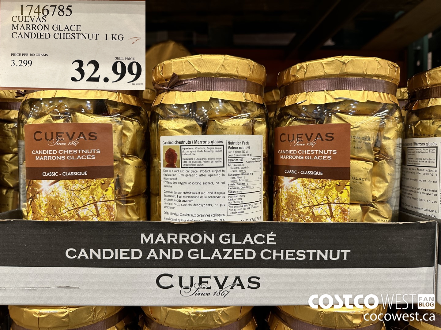 1746785 CUEVAS MARRON GLACE CANDIED CHESTNUT 1 KG $32.99