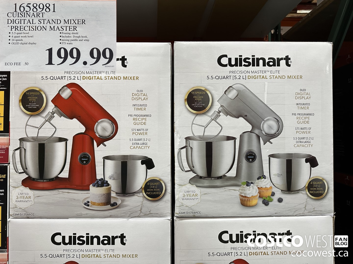 1658981 CUISINART PRECISION MASTER DIGITAL STAND MIXER $199.99