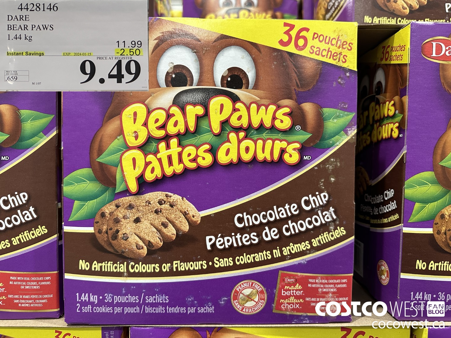 4428146 DARE BEAR PAWS 1.44 kg ($2.50 INSTANT SAVINGS EXPIRES ON 2024-01-15) $9.49