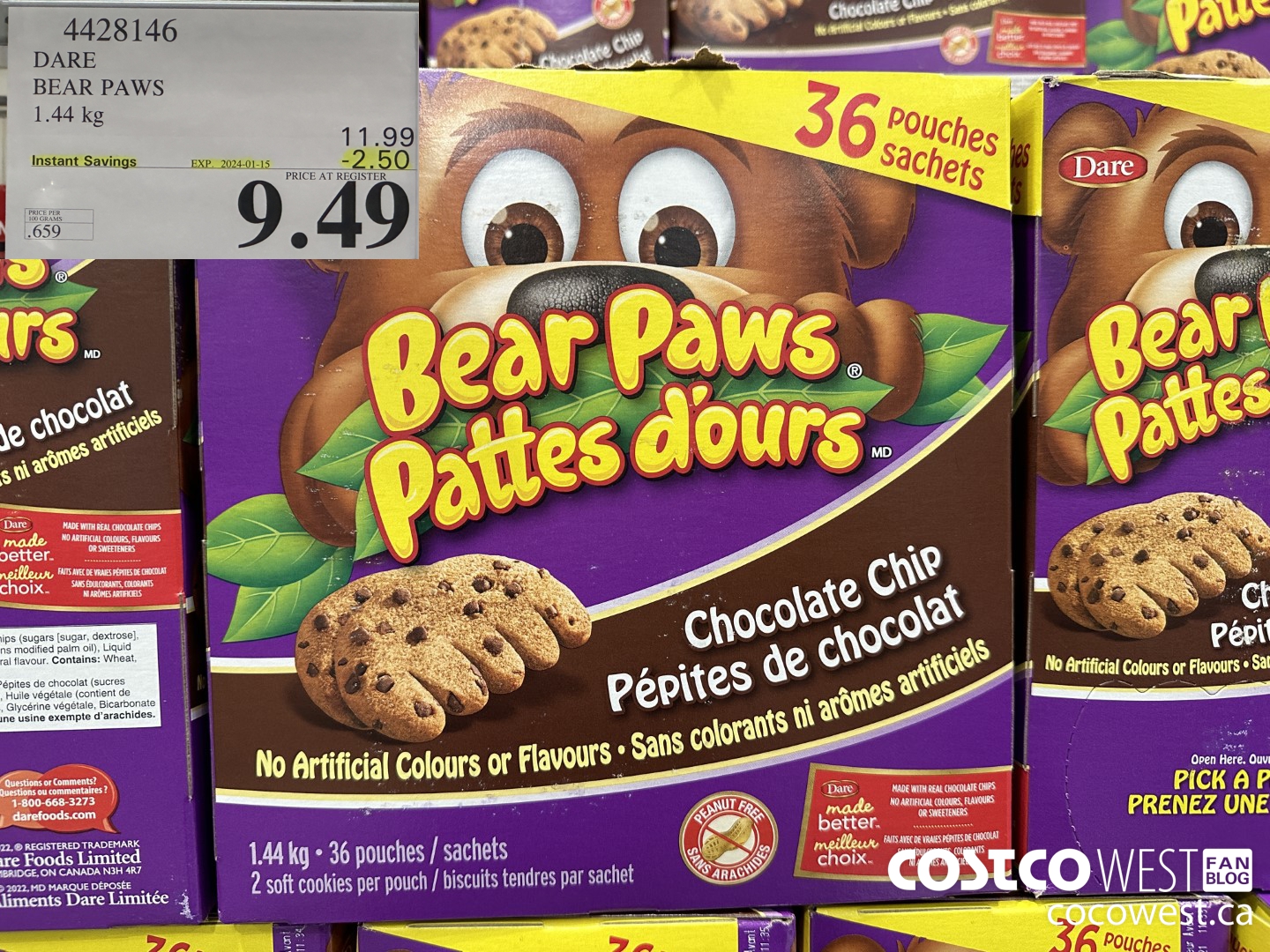 4428146 DARE BEAR PAWS 1.44 kg ($2.50 INSTANT SAVINGS EXPIRES ON 2024-01-15) $9.49