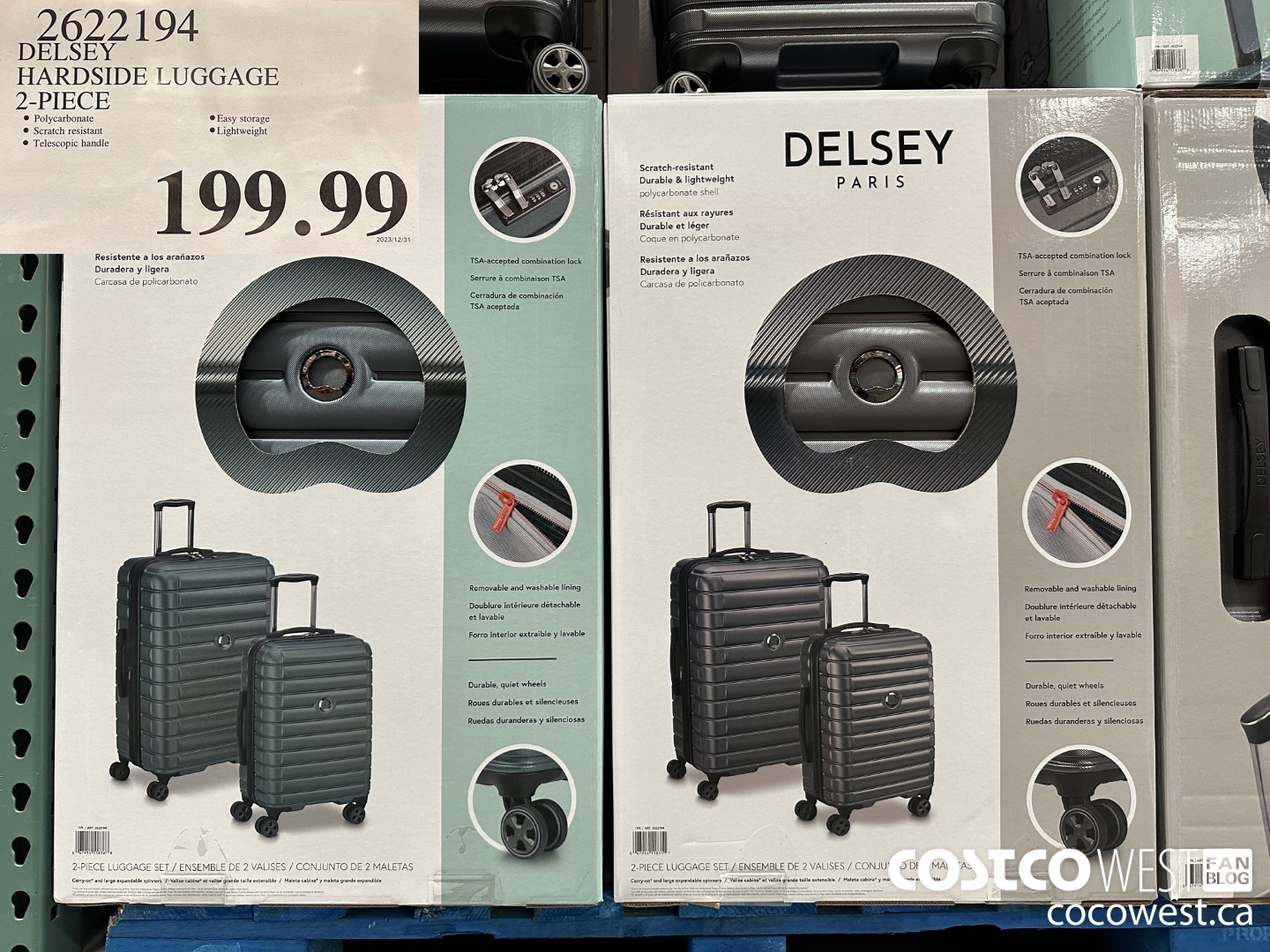 2622194 DELSEY HARDSIDE LUGGAGE 2-PIECE $199.99
