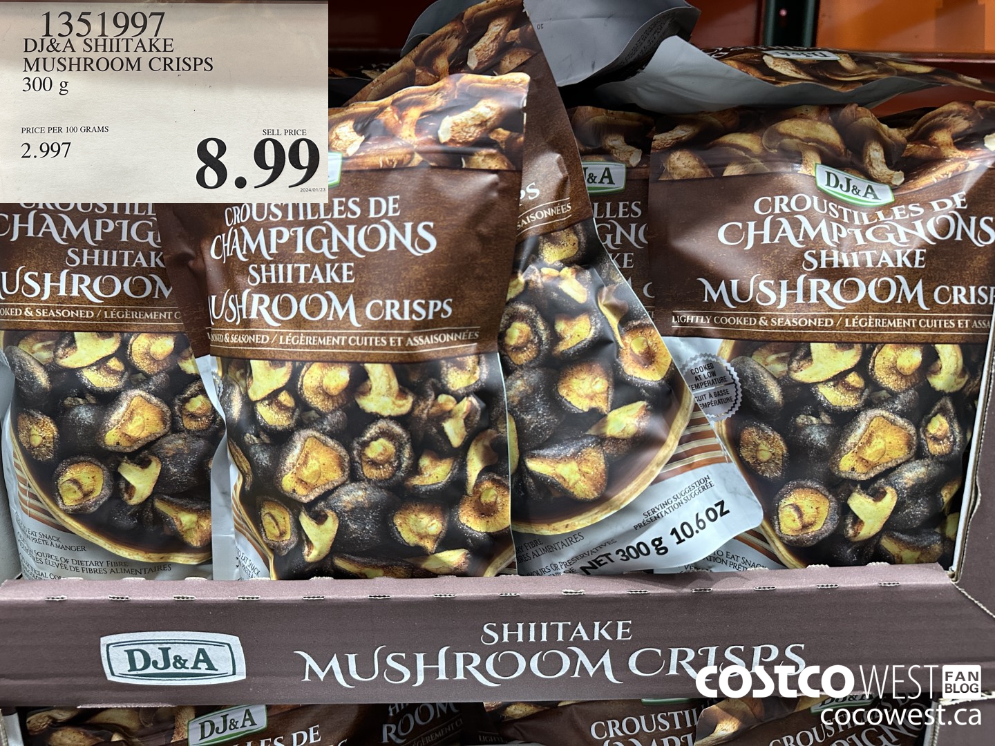 1351997 DJ&A SHIITAKE MUSHROOM CRISPS 300 G $8.99