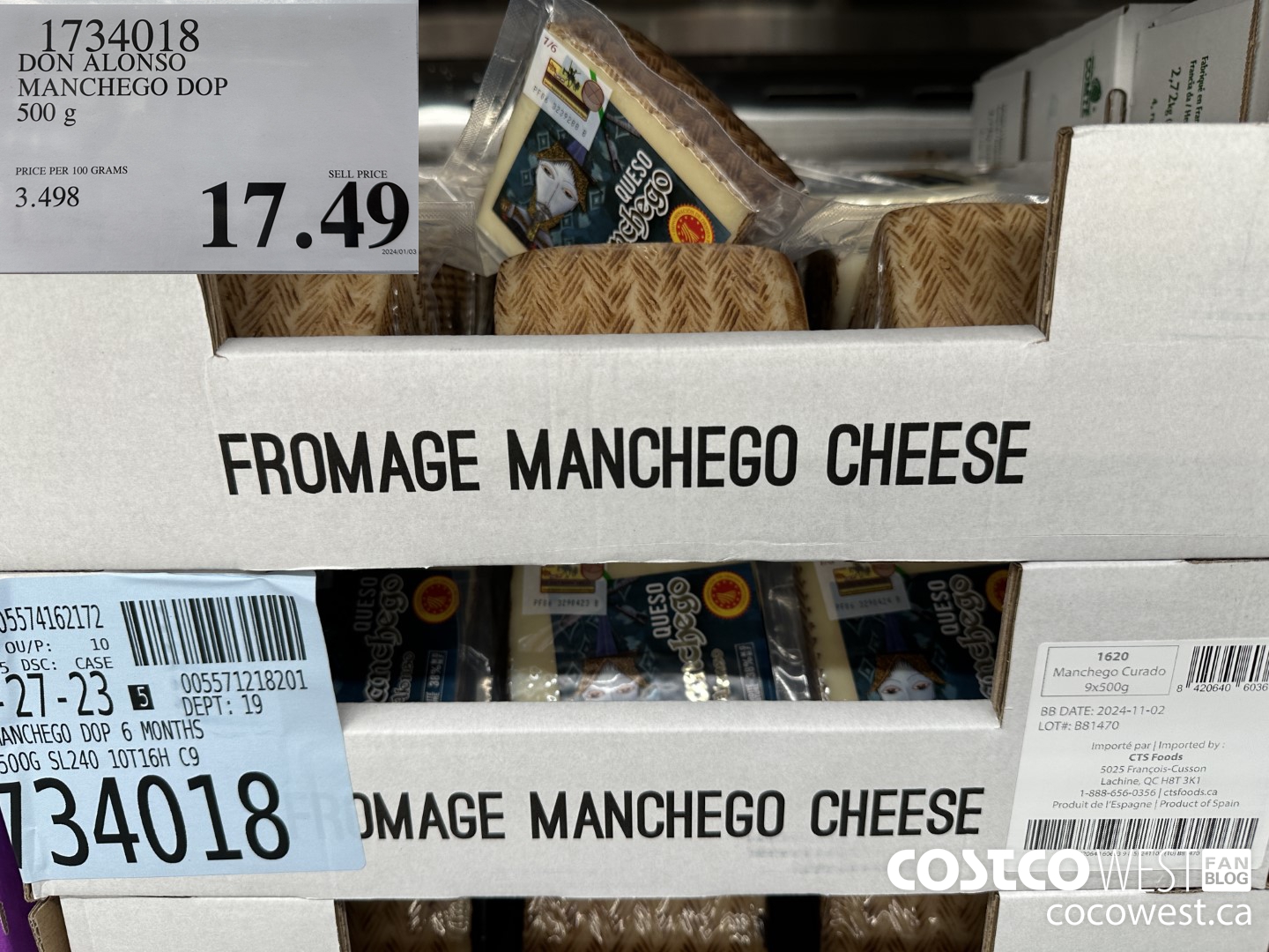 1734018 DON ALONSO MANCHEGO DOP 500G $17.49