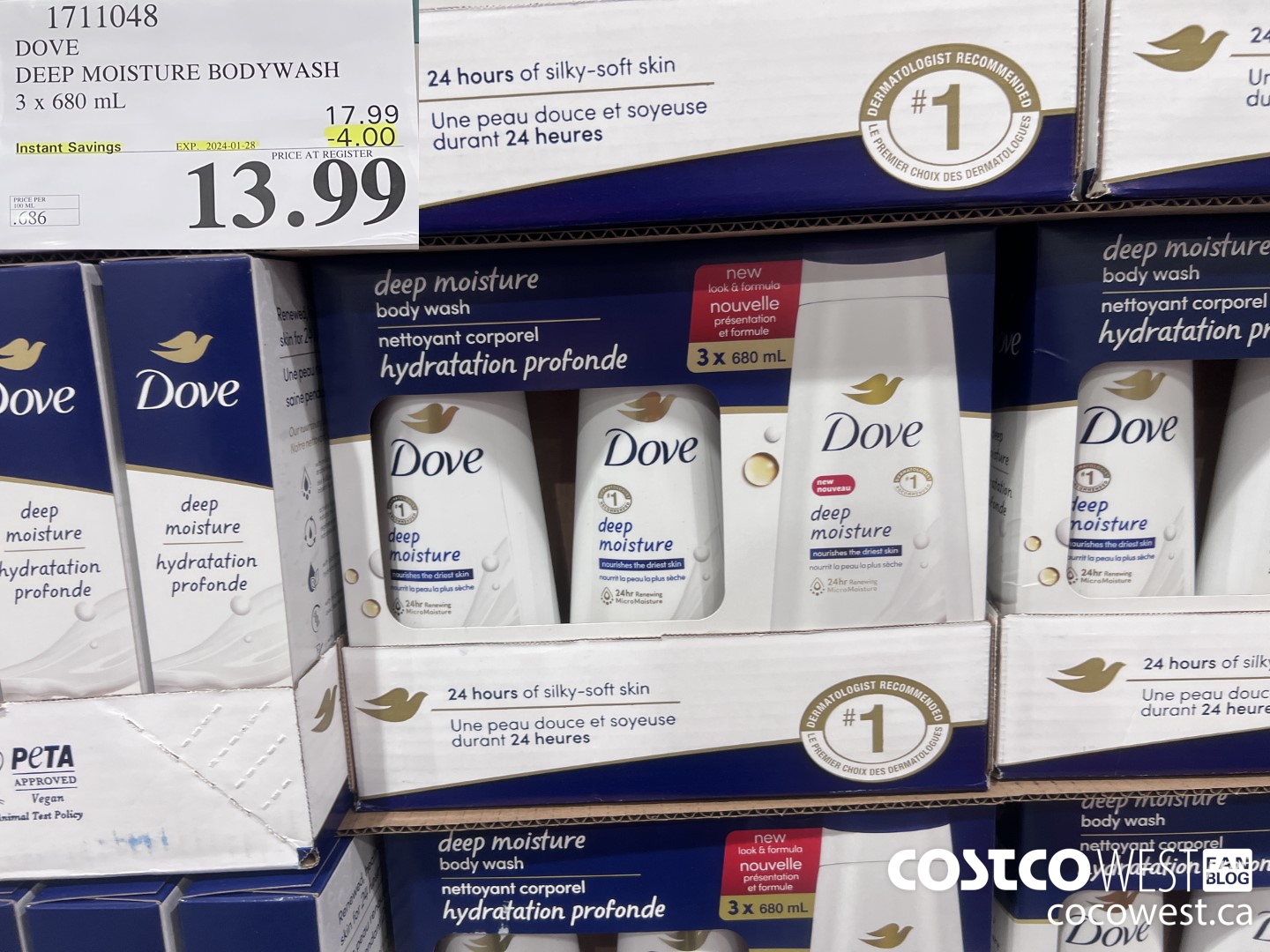 1711048 DOVE DEEP MOISTURE BODYWASH 3 X 680 ML ($4.00 INSTANT SAVINGS EXPIRES ON 2024-01-28) $13.99