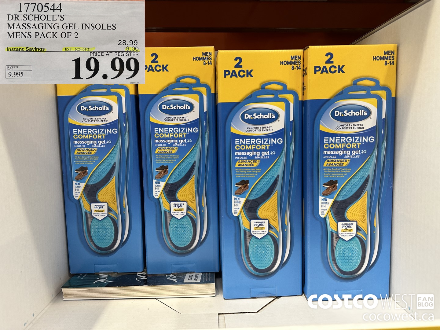 1770544 DR. SCHOLL'S MASSAGING GEL INSOLSES MENS PACK OF 2 ($9.00 INSTANT SAVINGS EXPIRES ON 2024-01-21) $19.99