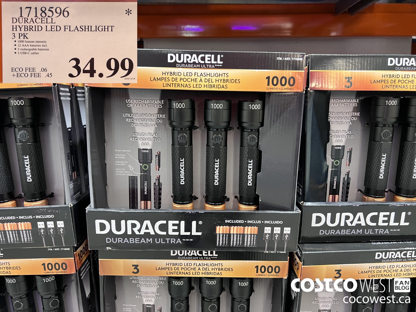 1718596 DURACELL HYBRID LED FLASHLIGHT 3 PK $34.99