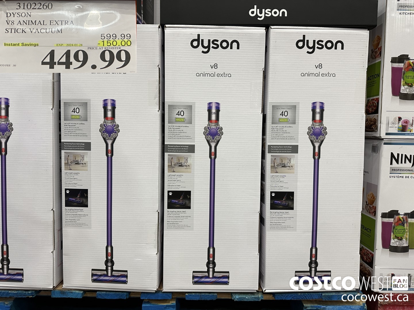 3102260 DYSON V8 ANIMAL EXTRA CORD-FREE VACUUM ($150.00 INSTANT SAVINGS EXPIRES ON 2024-01-28) $449.99