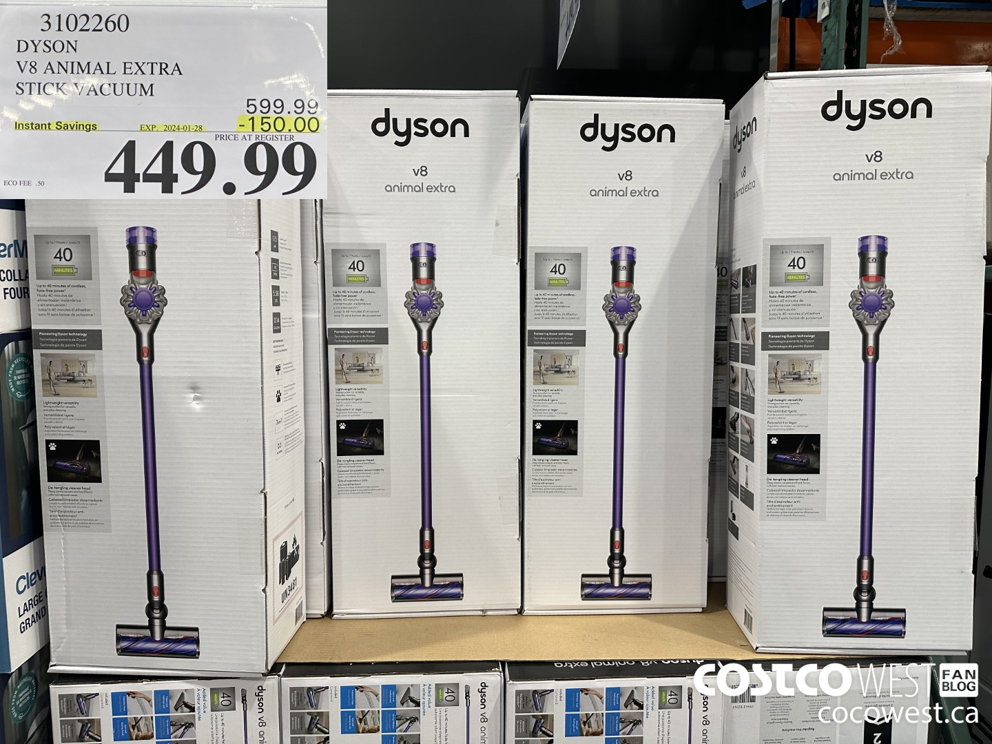 3102260 DYSON V8 ANIMAL EXTRA CORD-FREE VACUUM ($150.00 INSTANT SAVINGS EXPIRES ON 2024-01-28) $449.99