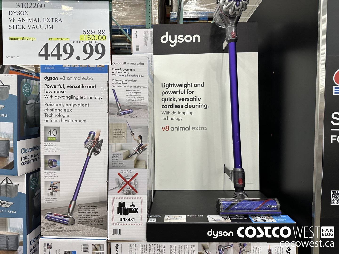 3102260 DYSON V8 ANIMAL EXTRA CORD-FREE VACUUM ($150.00 INSTANT SAVINGS EXPIRES ON 2024-01-28) $449.99