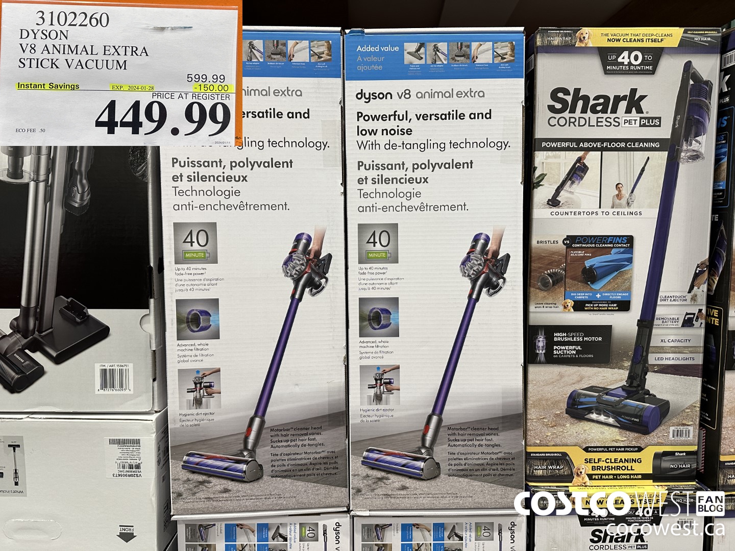 3102260 DYSON V8 ANIMAL EXTRA CORD-FREE VACUUM ($150.00 INSTANT SAVINGS EXPIRES ON 2024-01-28) $449.99