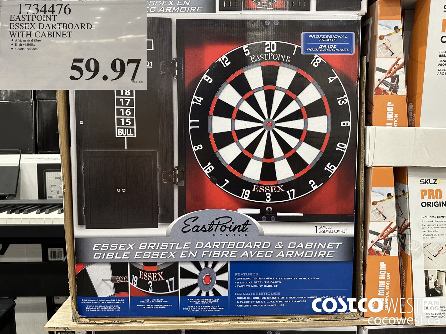 1734476 EASTPOINT ESSEX DARTBOARD WITH CABINET $59.97