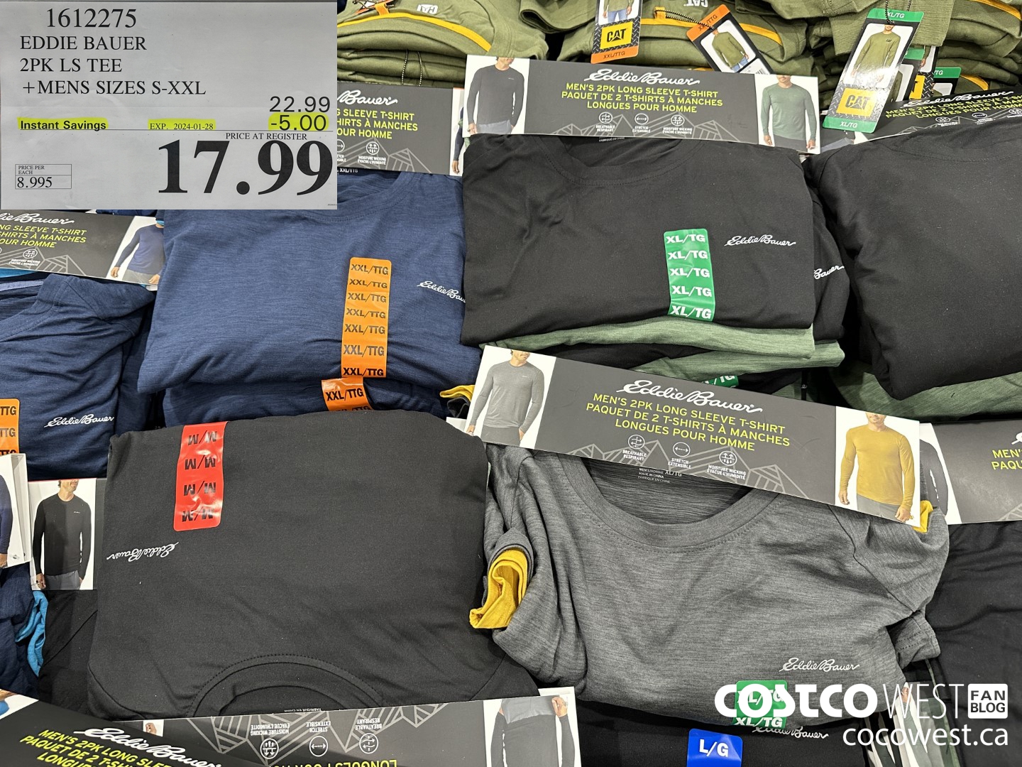 1612275 EDDIE BAUER 2PK LS TEE MENS SIZES S-XXL ($5.00 INSTANT SAVINGS EXPIRES ON 2024-01-28) $17.99