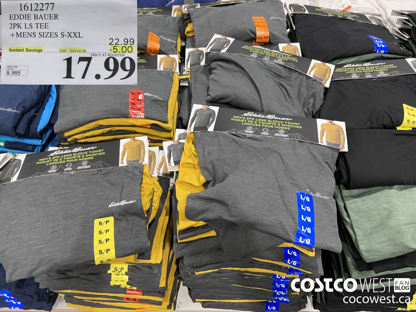 1612277 EDDIE BAUER 2PK LS TEE MENS SIZES S-XXL ($5.00 INSTANT SAVINGS EXPIRES ON 2024-01-28) $17.99