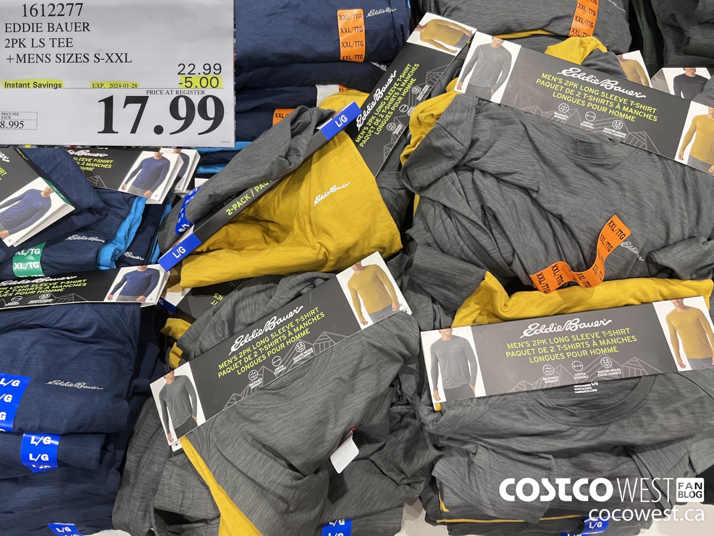 1612277 EDDIE BAUER 2PK LS TEE MENS SIZES S-XXL ($5.00 INSTANT SAVINGS EXPIRES ON 2024-01-28) $17.99