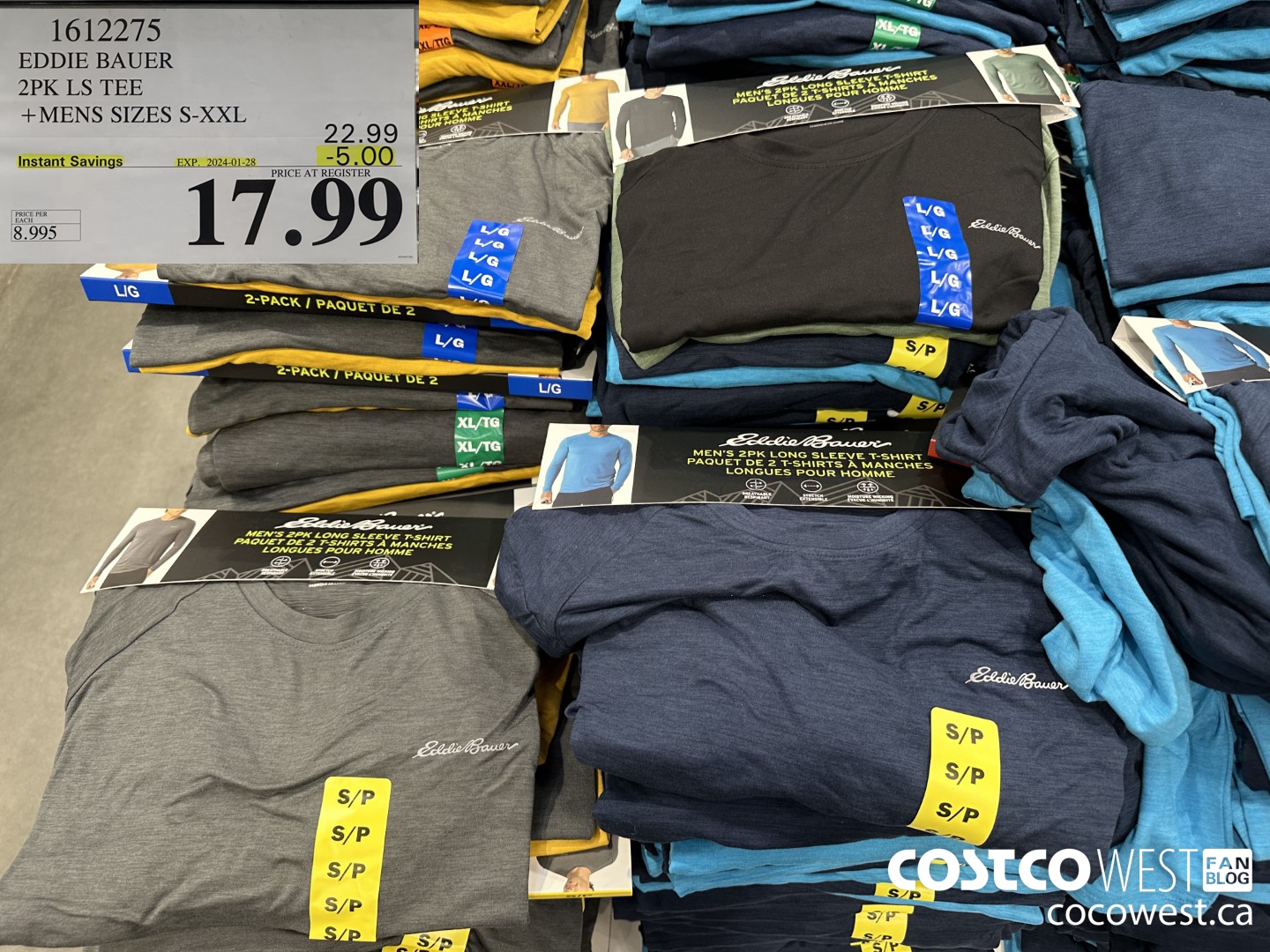 1612275 EDDIE BAUER 2PK LS TEE MENS SIZES S-XXL ($5.00 INSTANT SAVINGS EXPIRES ON 2024-01-28) $17.99