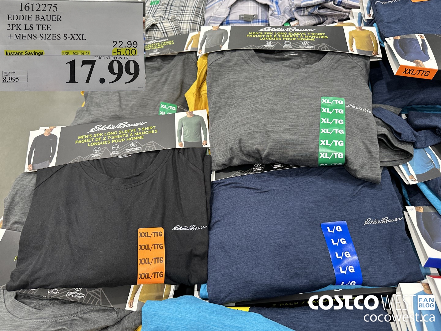 1612275 EDDIE BAUER 2PK LS TEE MENS SIZES S-XXL ($5.00 INSTANT SAVINGS EXPIRES ON 2024-01-28) $17.99