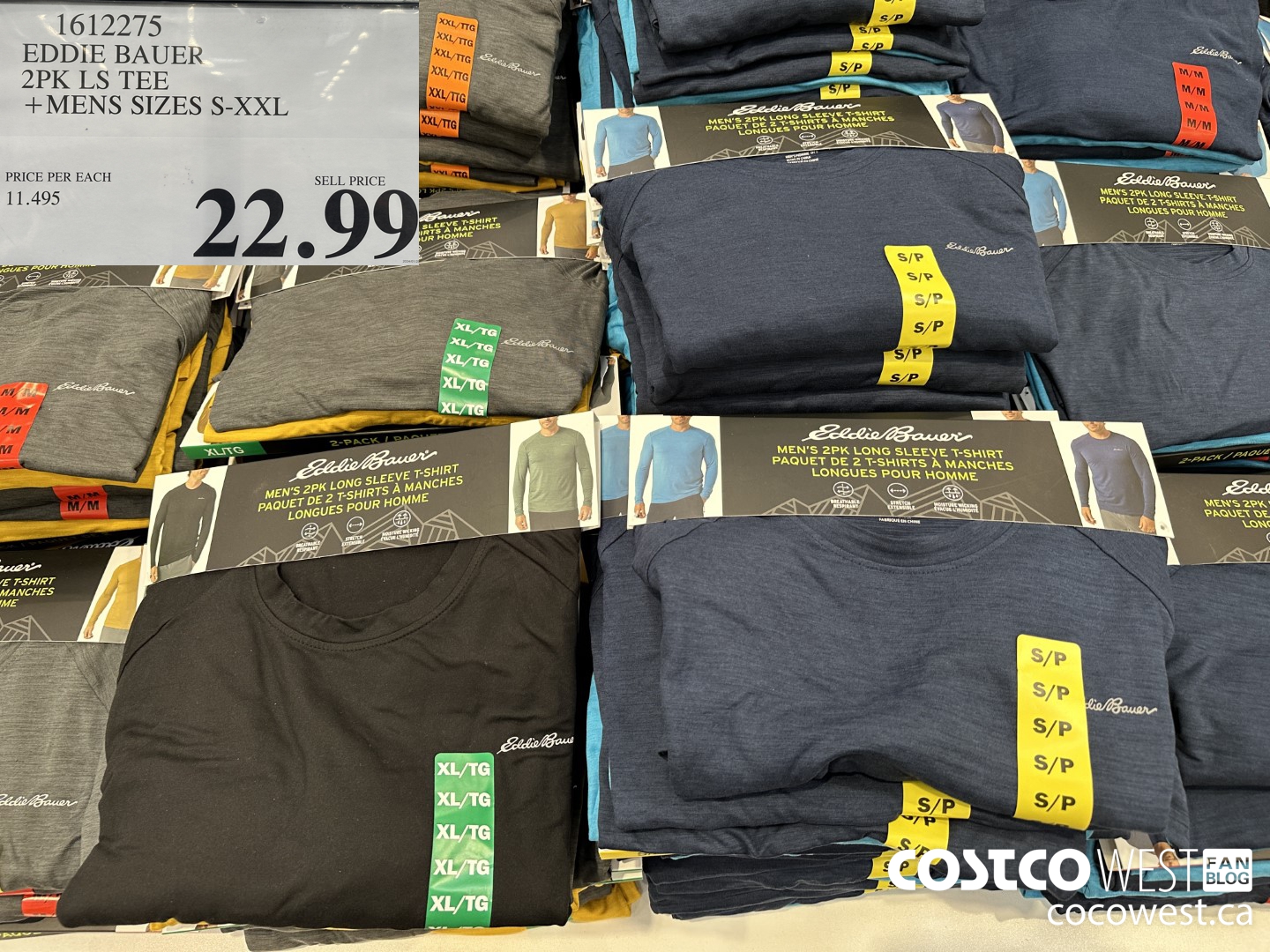 1612275 EDDIE BAUER 2PK LS TEE MENS SIZES S-XXL $22.99