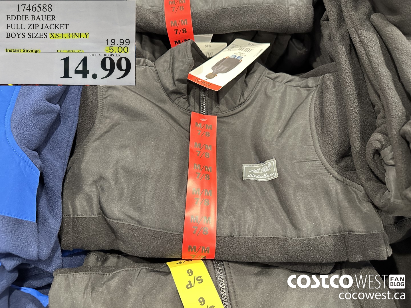 1746588 EDDIE BAUER FULL ZIP JACKET BOYS SIZES XS-L ONLY  ($5.00 INSTANT SAVINGS EXPIRES ON 2024-01-28) $14.99