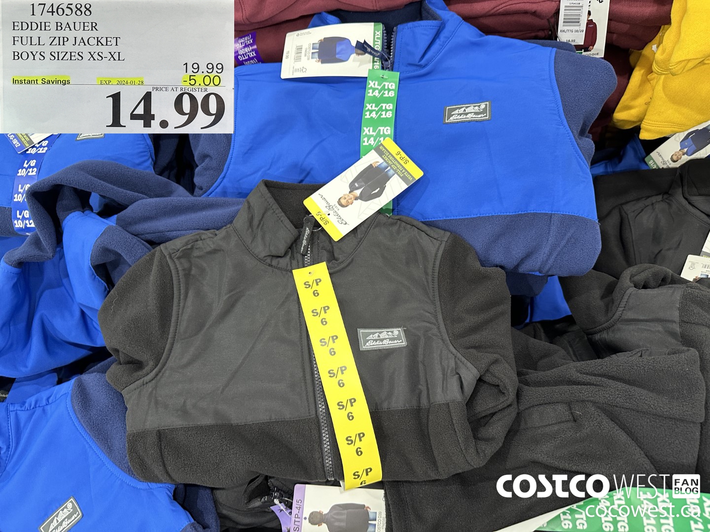 1746588 EDDIE BAUER FULL ZIP JACKET BOYS SIZES XS-XL  ($5.00 INSTANT SAVINGS EXPIRES ON 2024-01-28) $14.99