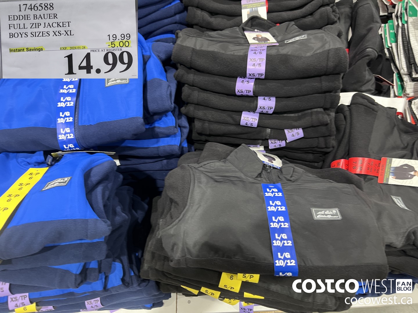 1746588 EDDIE BAUER FULL ZIP JACKET BOYS SIZES XS-XL  ($5.00 INSTANT SAVINGS EXPIRES ON 2024-01-28) $14.99