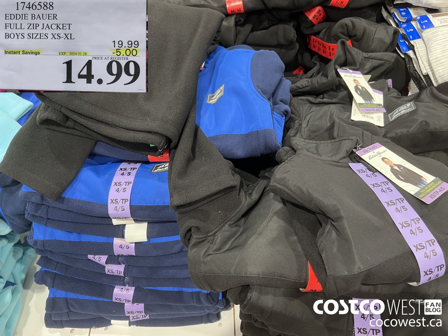 1746588 EDDIE BAUER FULL ZIP JACKET BOYS SIZES XS-XL  ($5.00 INSTANT SAVINGS EXPIRES ON 2024-01-28) $14.99