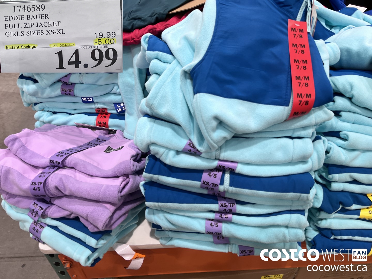 1746589 EDDIE BAUER FULL ZIP JACKET GIRLS SIZES XS-XL  ($5.00 INSTANT SAVINGS EXPIRES ON 2024-01-28) $14.99