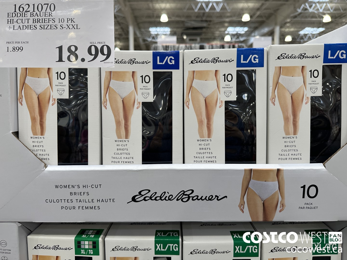 1621070 EDDIE BAUER HI-CUT BRIEF 10PK LADIES SIZES S-XXL $18.99