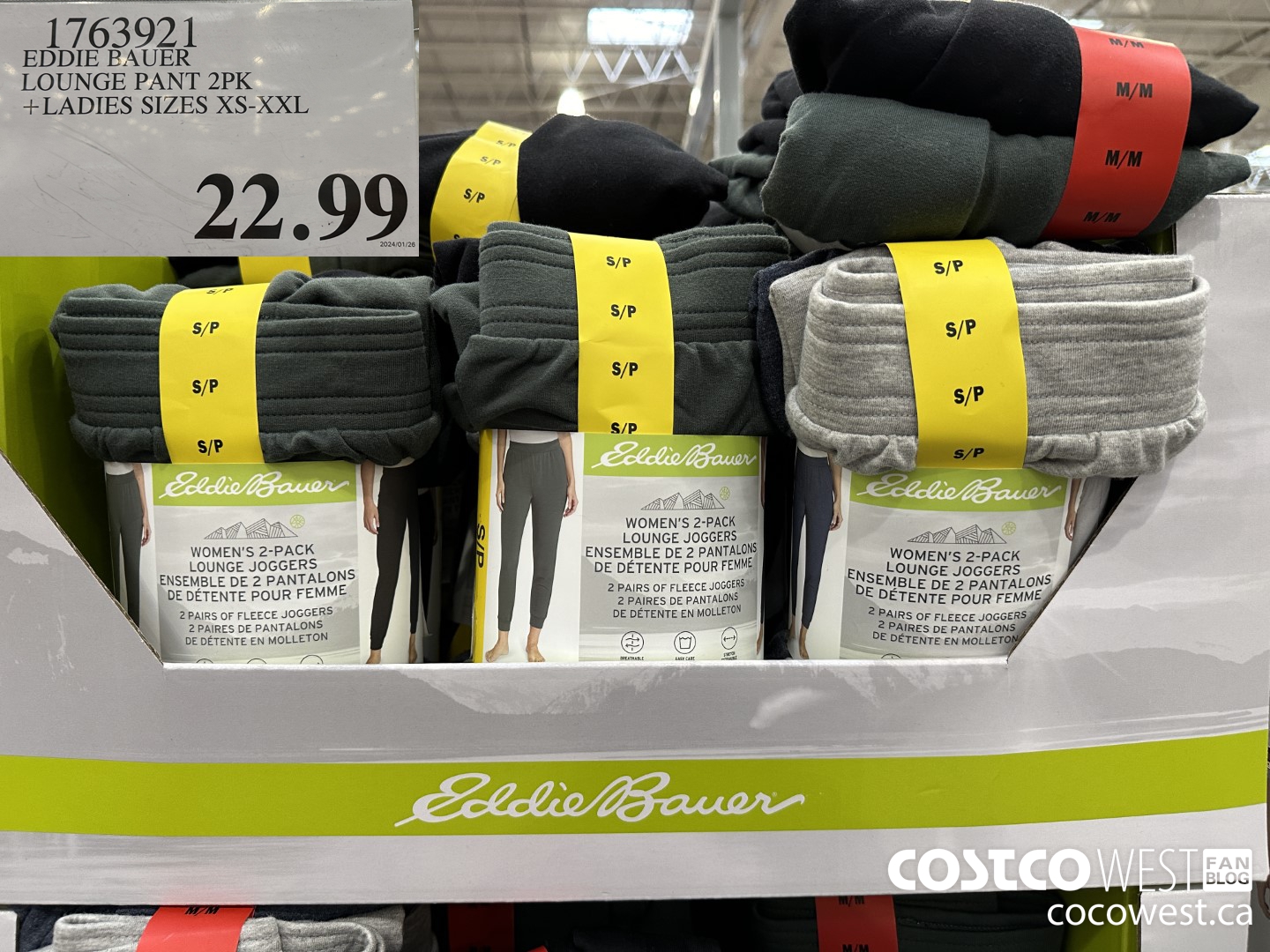 1763921 EDDIE BAUER LOUNGE PANT 2PK LADIES SIZES XS-XXL $22.99