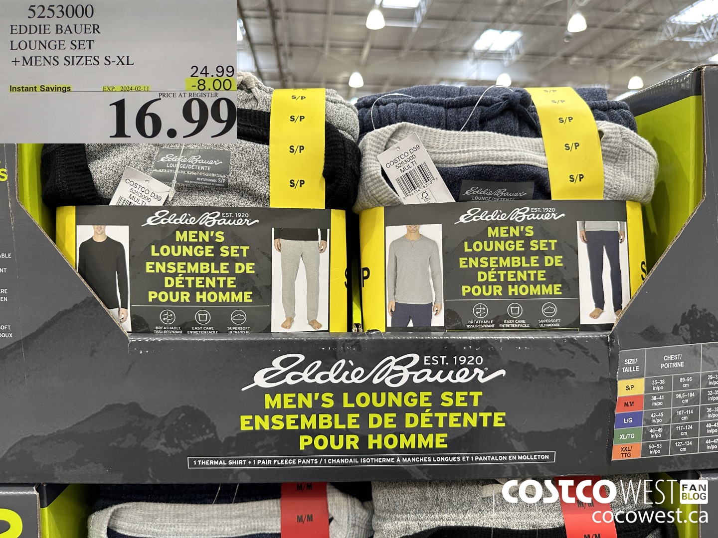 5253000 EDDIE BAUER LOUNGE SET MENS SIZES S-XL ($8.00 INSTANT SAVINGS EXPIRES ON 2024-02-11) $16.99